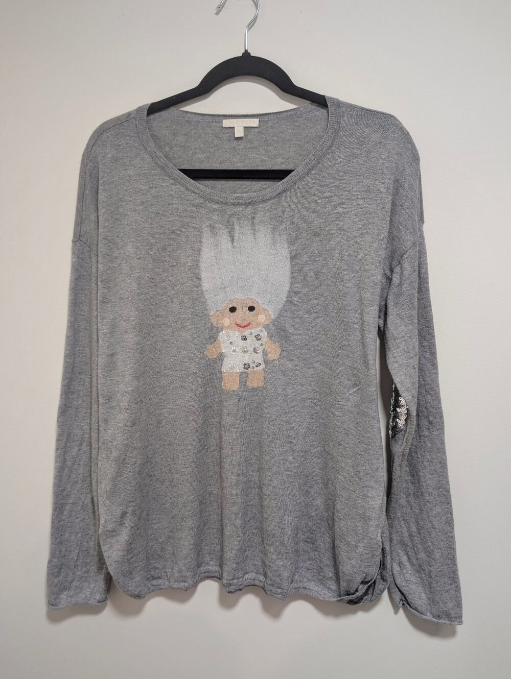 Lisa Todd | Troll Intarsia Knit Sweater In Grey